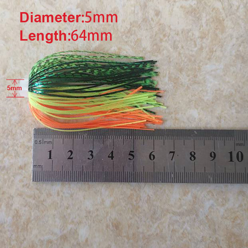 5 개/몫 88 가닥 64mm 실리콘 스커트 탄성 구멍 - Fishing Lure Spinner 리뷰 및 가격