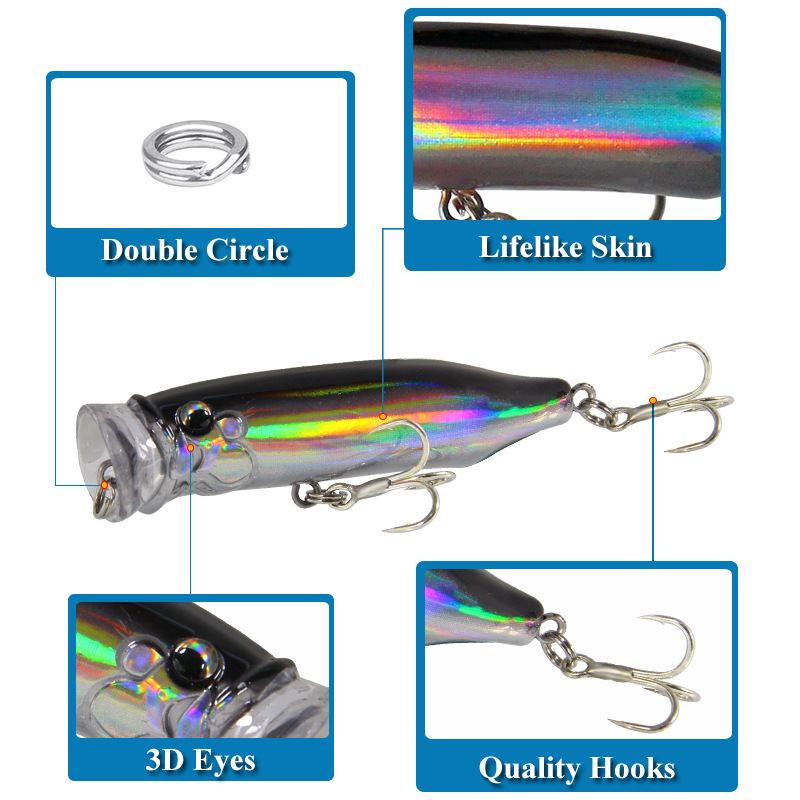 5Pcs 탑워터 포퍼 낚시 미끼 7cm 9.4g 퍼치  - Fishing Lure Topwater 리뷰 및 가격
